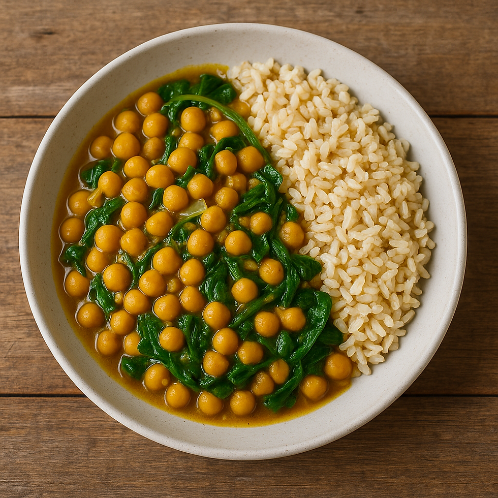 Chickpea & Spinach Curry with Rice