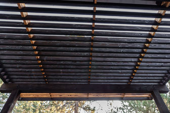 Design of pergola built for stability and visually pleasing relaxation