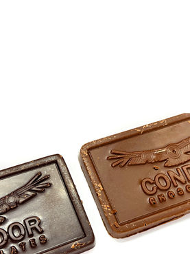 two pieces of chocolate side by side