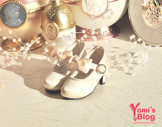 Thumbnail: 1/4 1/6 Vintage Silk Bow high heel Shoes