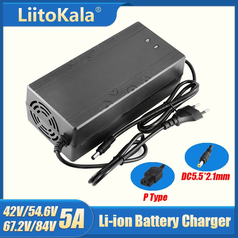 36V-72V 5A Battery Charger for 10S 13S 16S 20S ebike Scooter battery pack