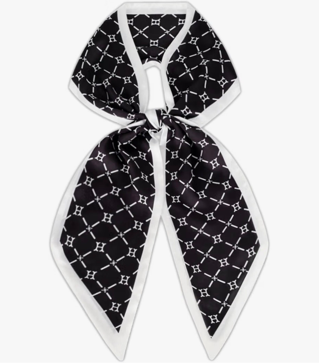 Black Plain Hermes Print Scarf / Bandana