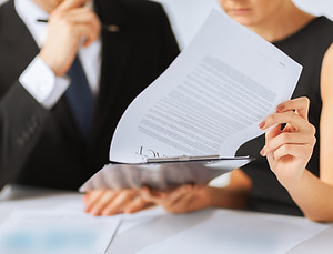 Firma de contrato de Papel