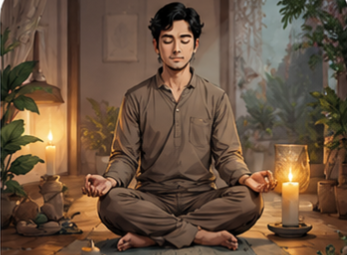 Guided online meditation and pranayama class for stress relief and mindfulness