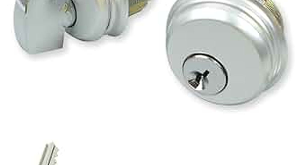 Commercial-grade cylindrical lock and key set, featuring a robust and secure design ideal for business and office use.