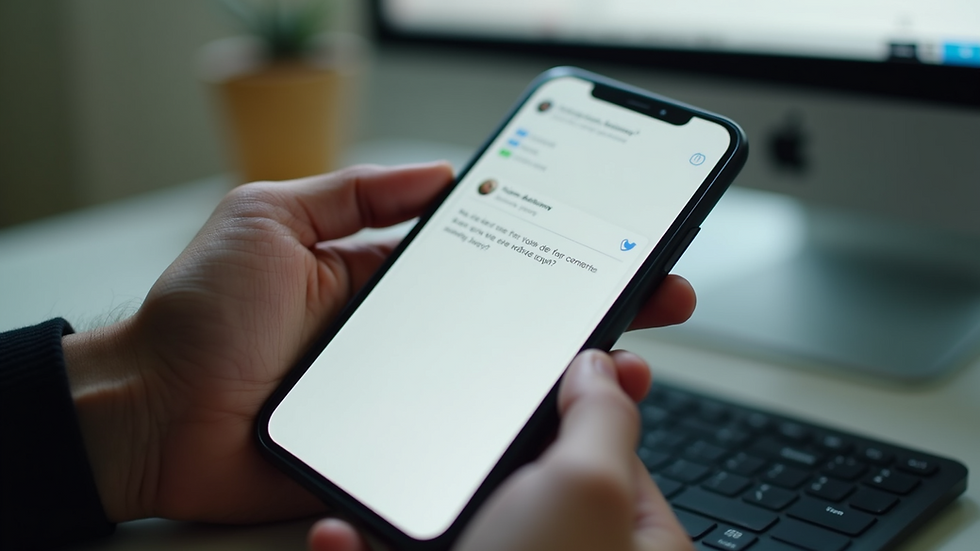 Close-up view of a smartphone showing a positive social media comment