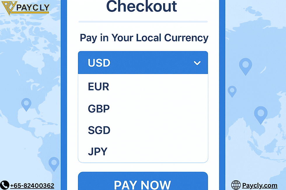 Customer choosing local currency during online checkout, Multi-currency payment gateway improving international checkout experience, Online shopper paying in preferred local currency, Merchant offering multi-currency support on ecommerce checkout page, Secure international payment gateway with multi-currency options,