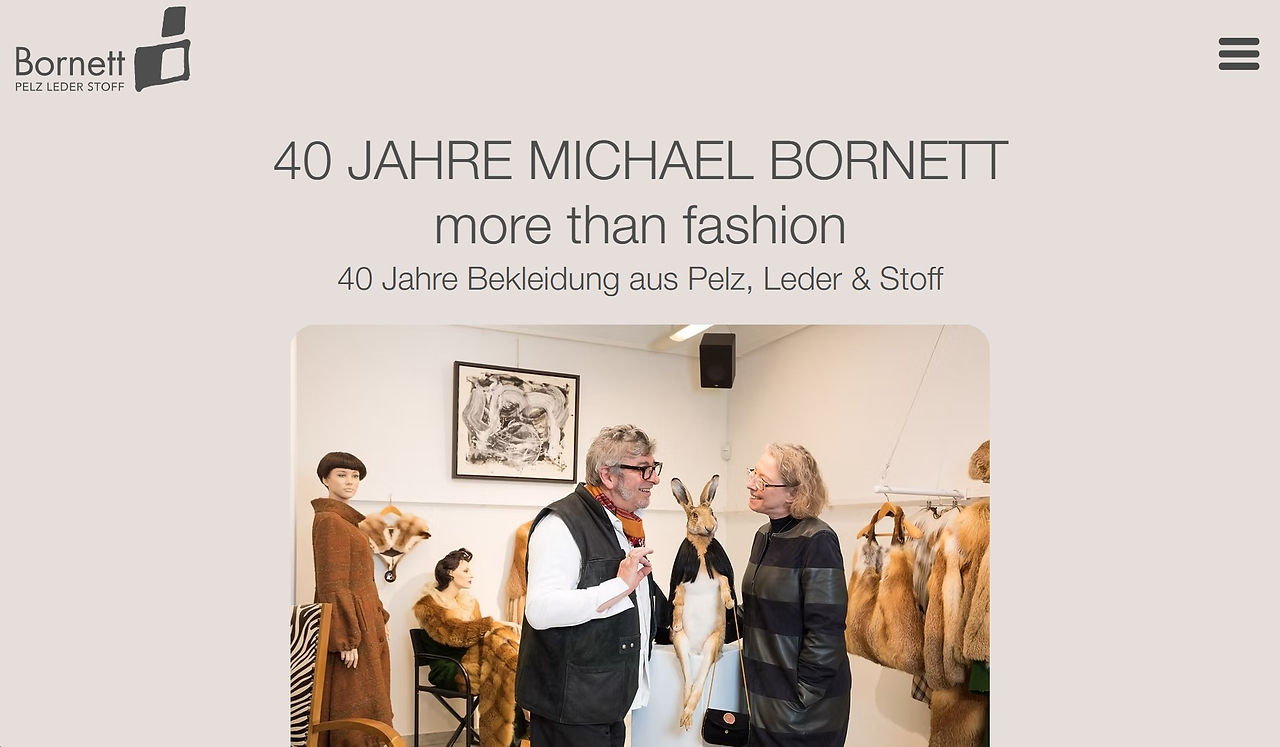 Verkaufsstarke Handwerker Webseiten in Niederösterreich: Screenshots vom neuen Webdesign für den Designer, Kürschner & Säckler Michael Bornett