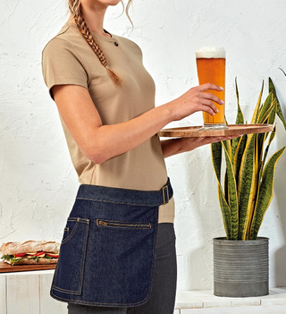 Female Model in Apron for uniforms with embroidery