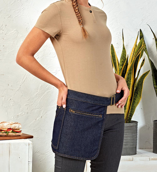 Female Model in Apron for uniforms with embroidery