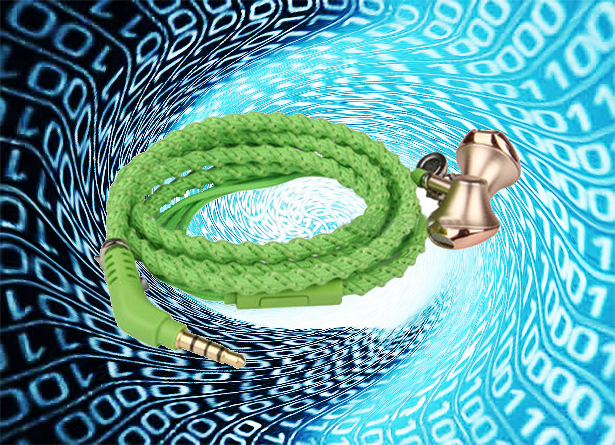 Waterproof Earphones Fabric Braided Wired Headset