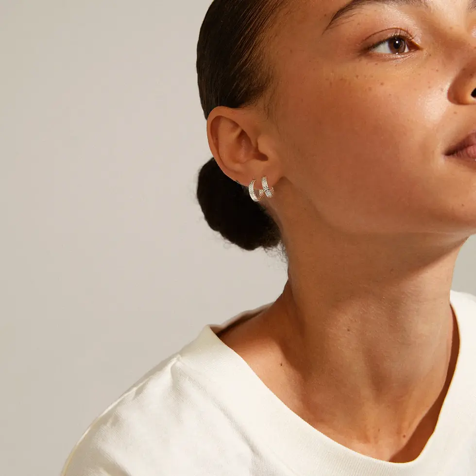 Thumbnail: Pilgrim JOANNA snake chain hoop earrings silver-plated