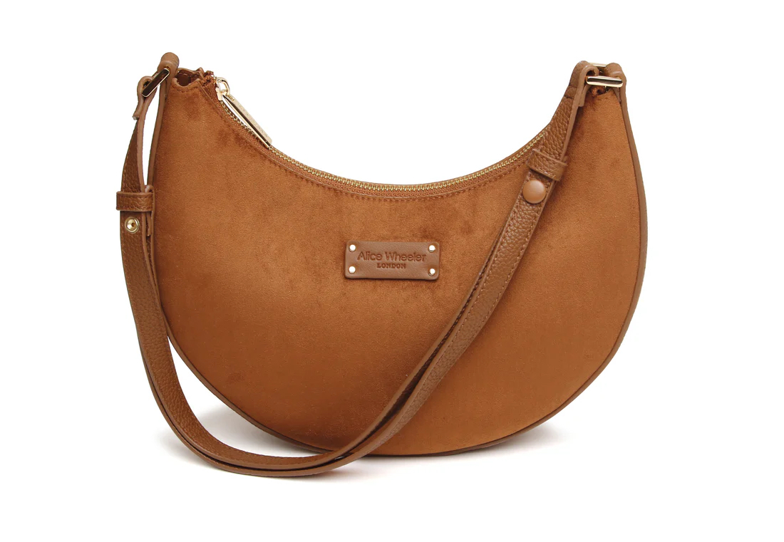 Alice Wheeler - Fudge - Kensington Suedette Shoulder and Crossbody Bag