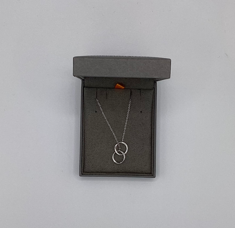Thumbnail: Double Hoop Silver Necklace 