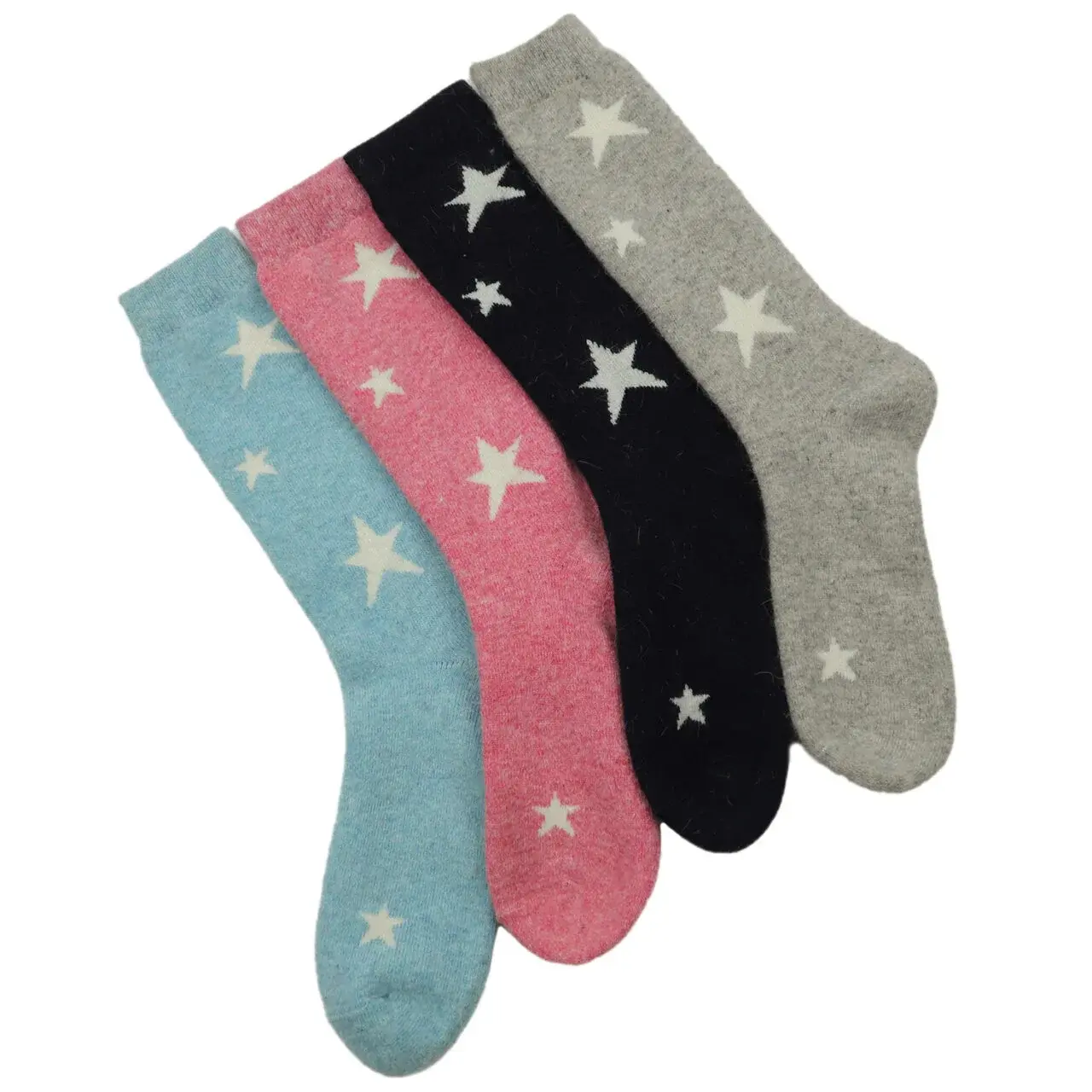 Woollen long socks with star detail