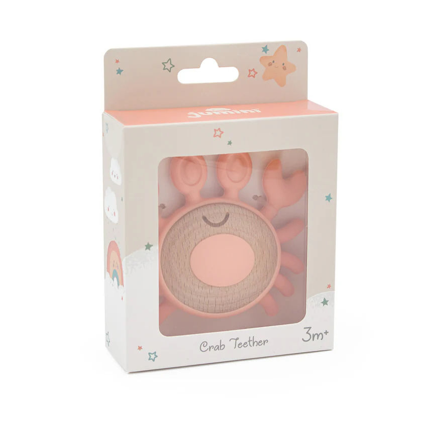 Thumbnail: Jumini Baby Crab Teether - Sunset Orange for 3m+