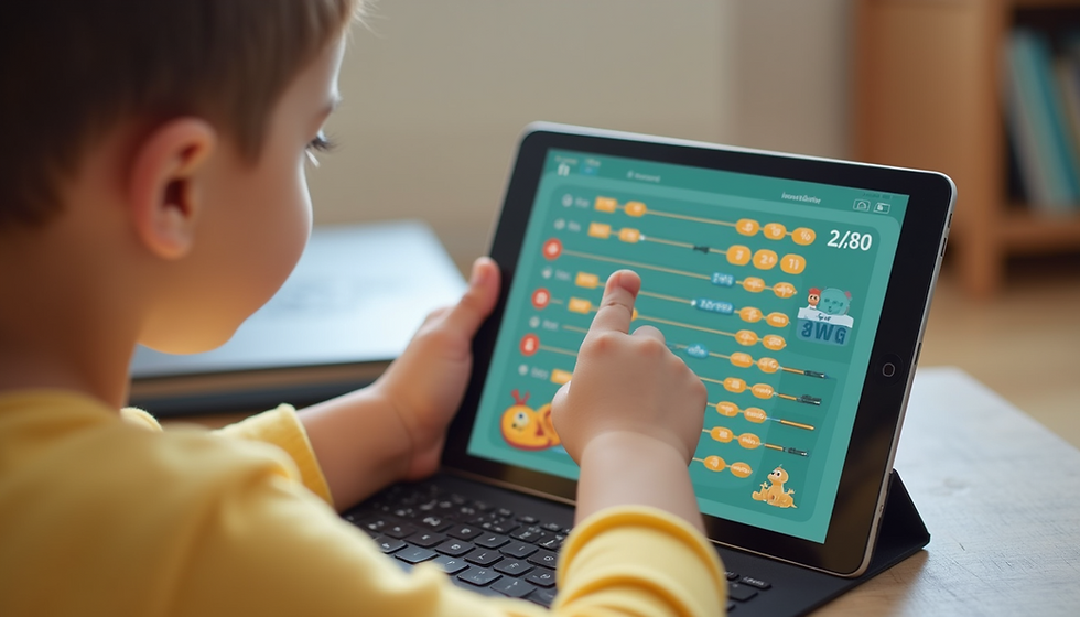 Kid engaged in Online Abacus Learning