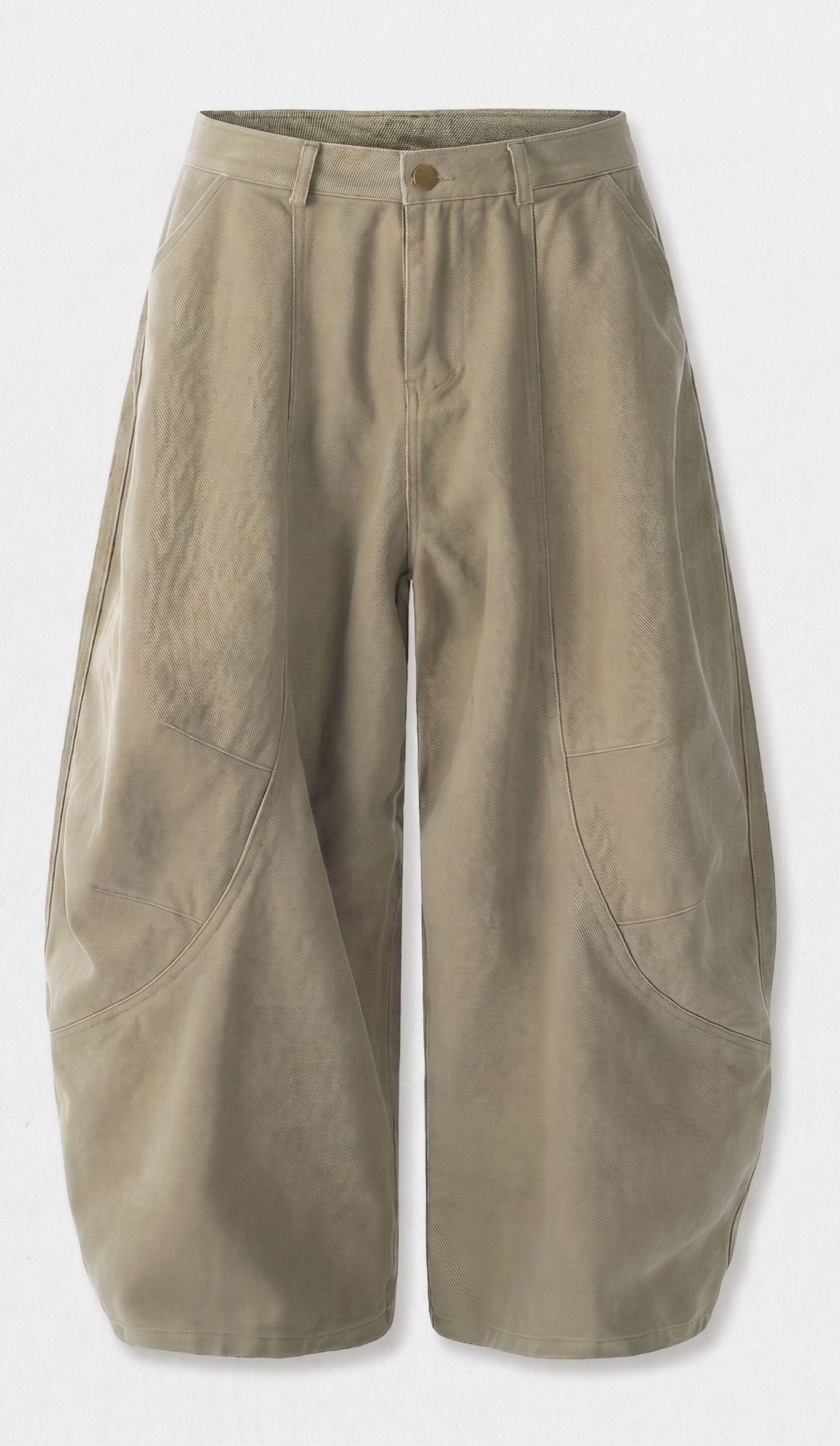 Curved-Seam Barrel Trousers