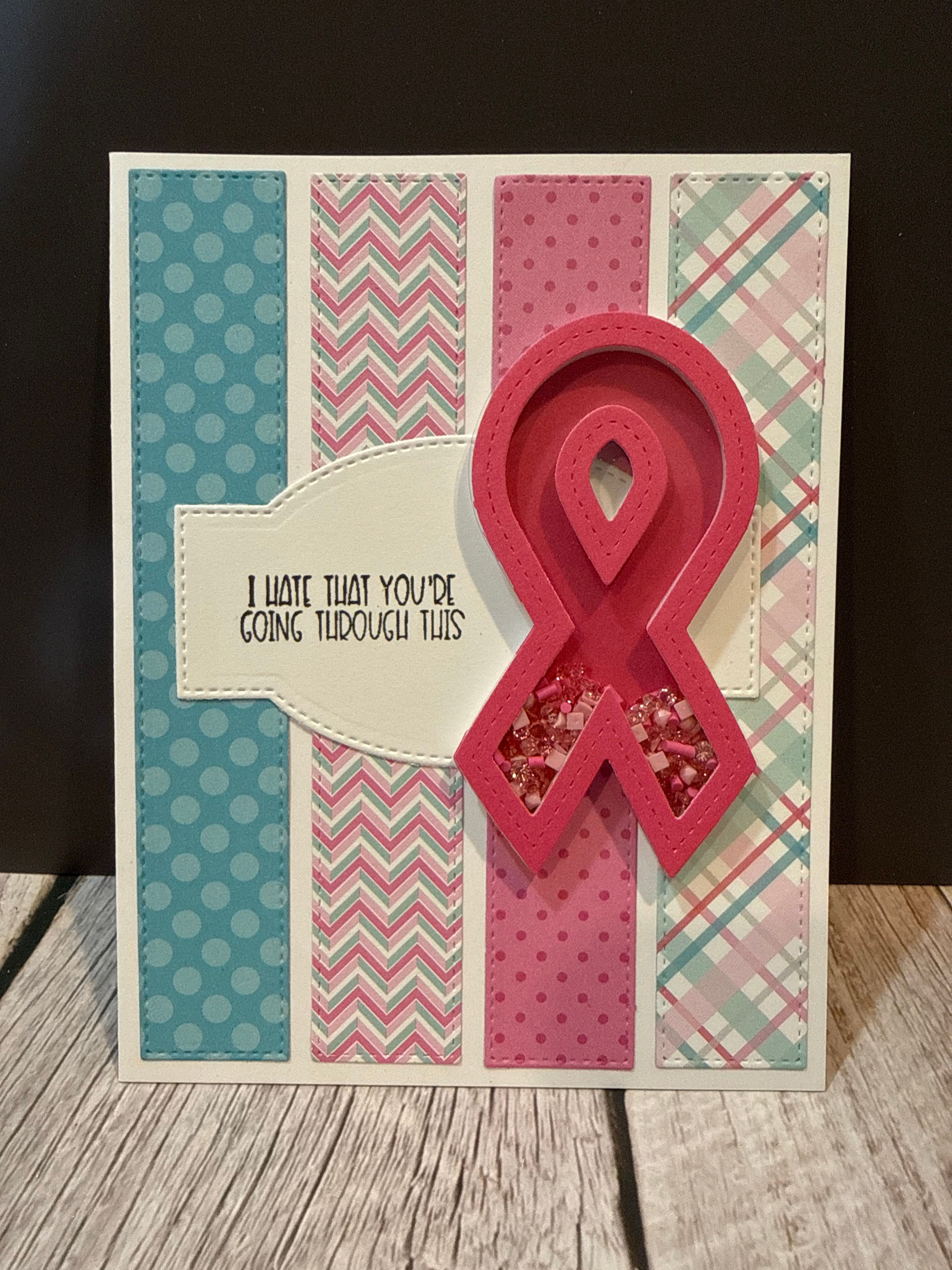 Cancer Ribbon - Pink - Stripes
