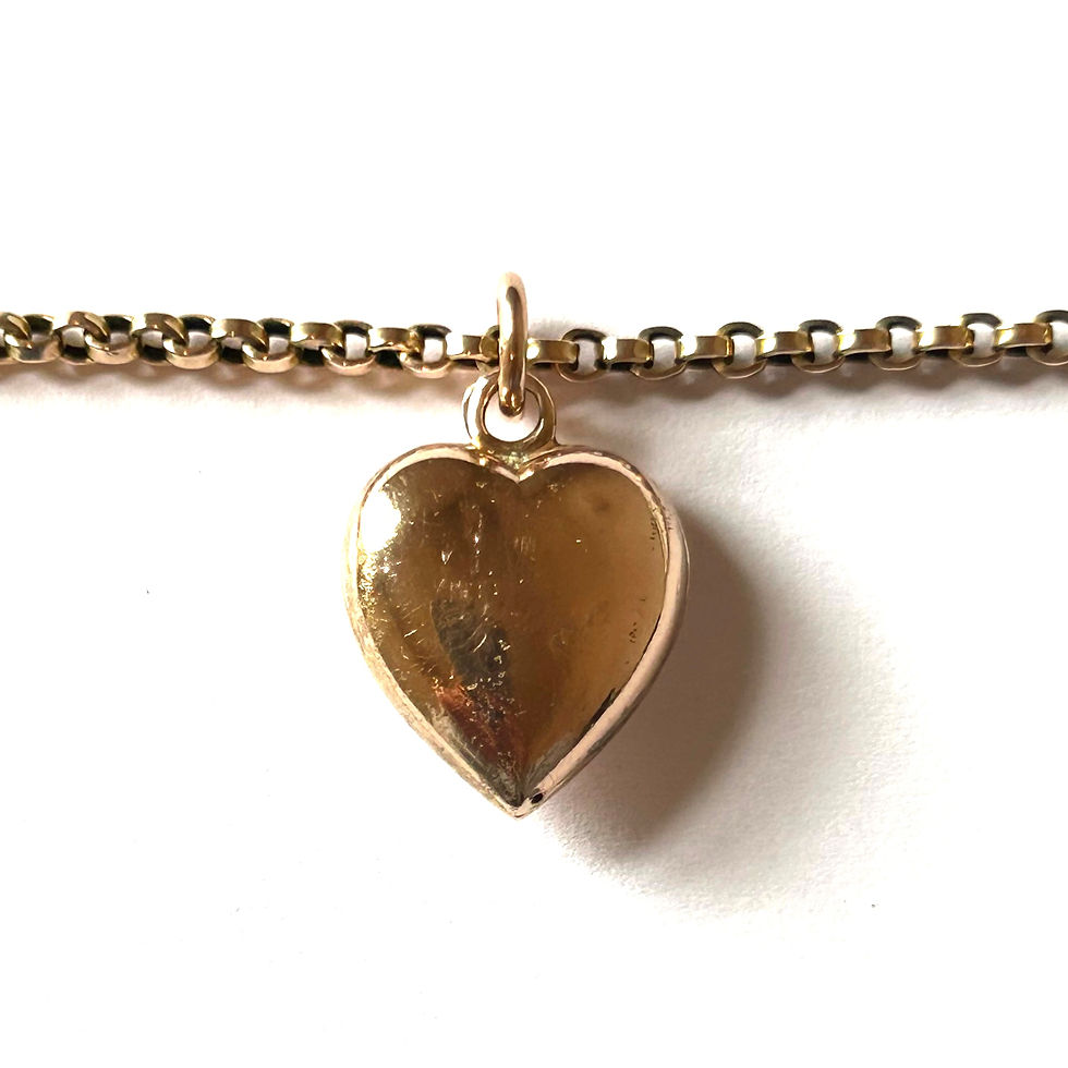 Thumbnail: Heavy antique heart pendant and belcher chain