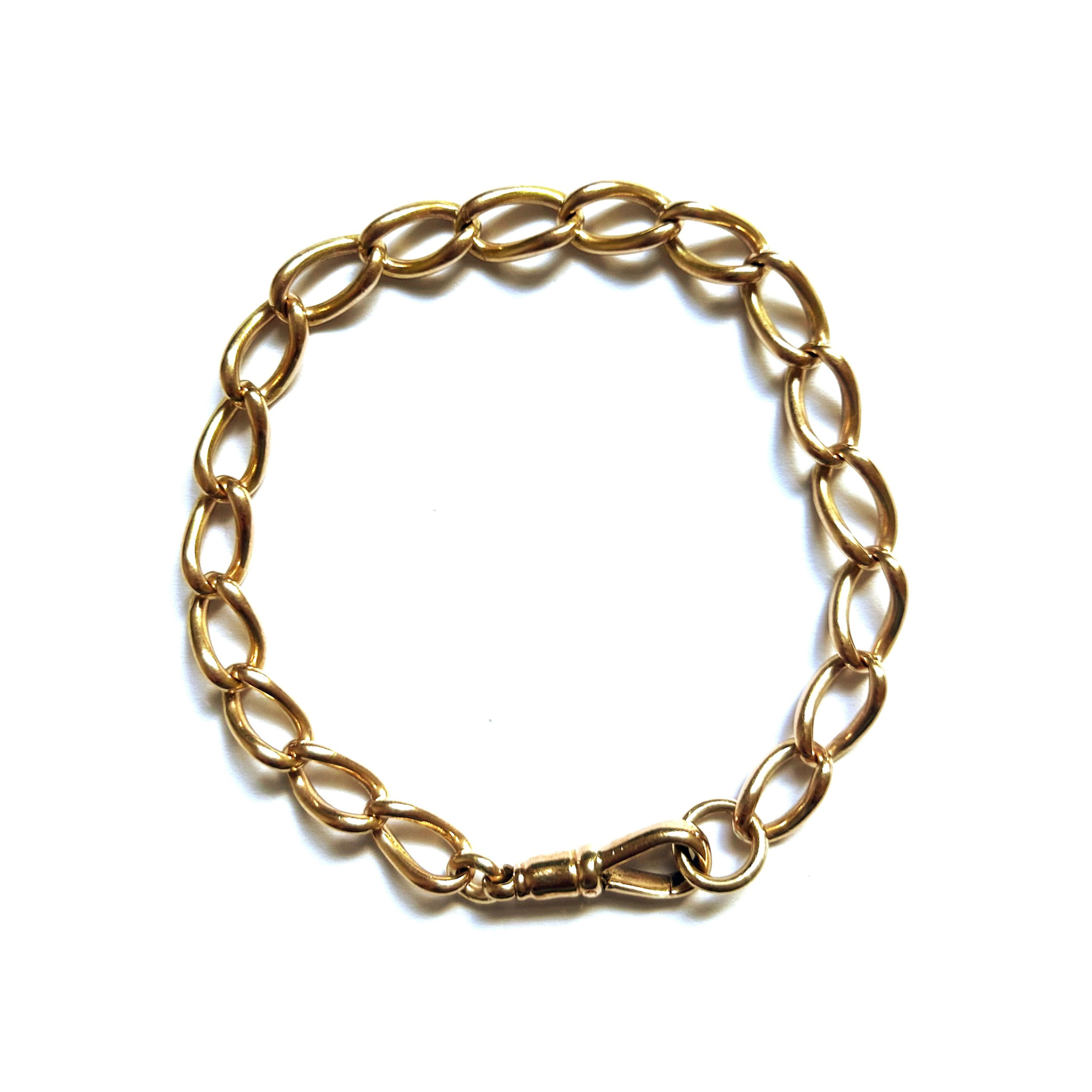 Open curb bracelet with dog clip