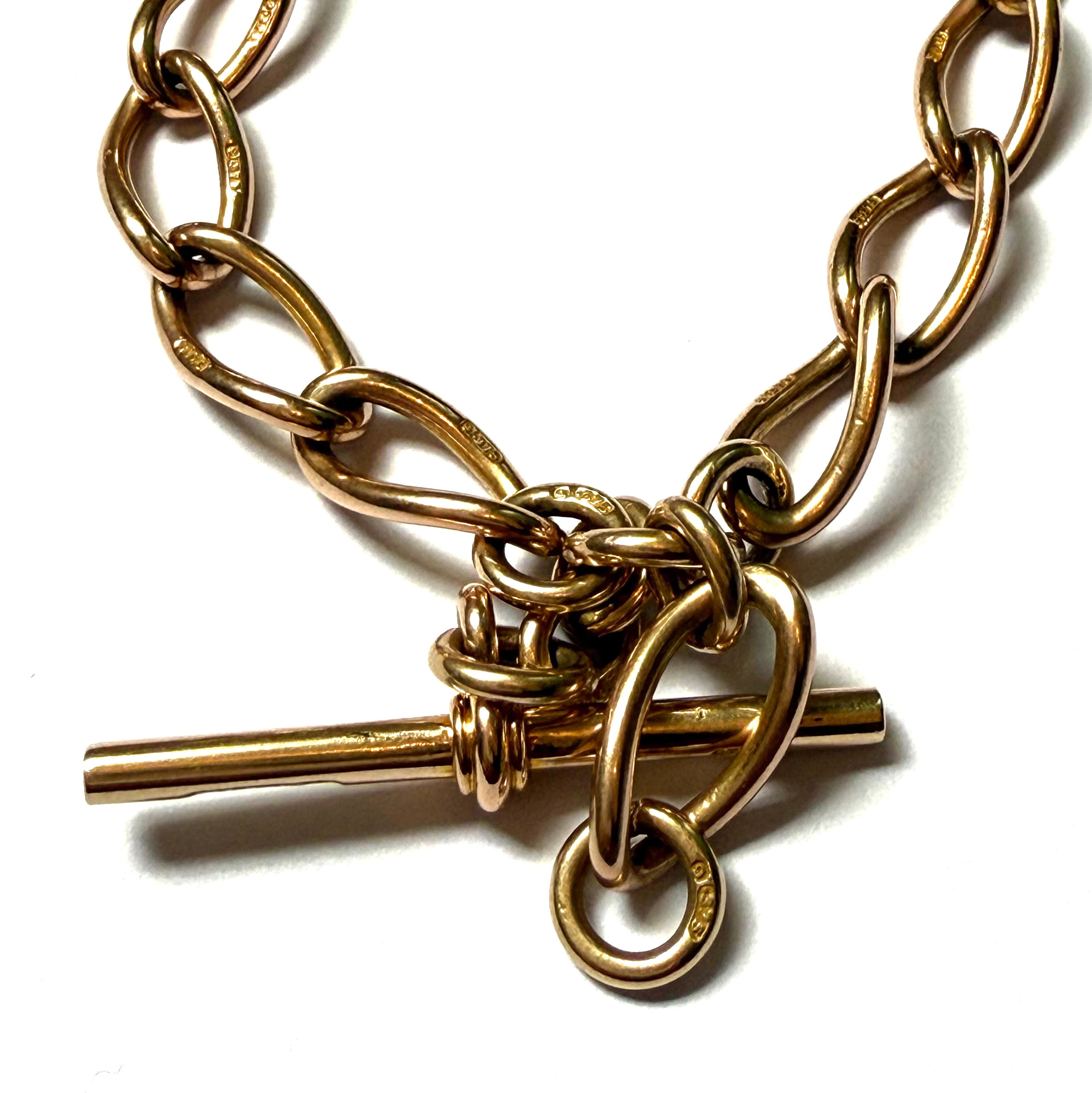 Victorian open curb double Albert chain - Birmingham 1850