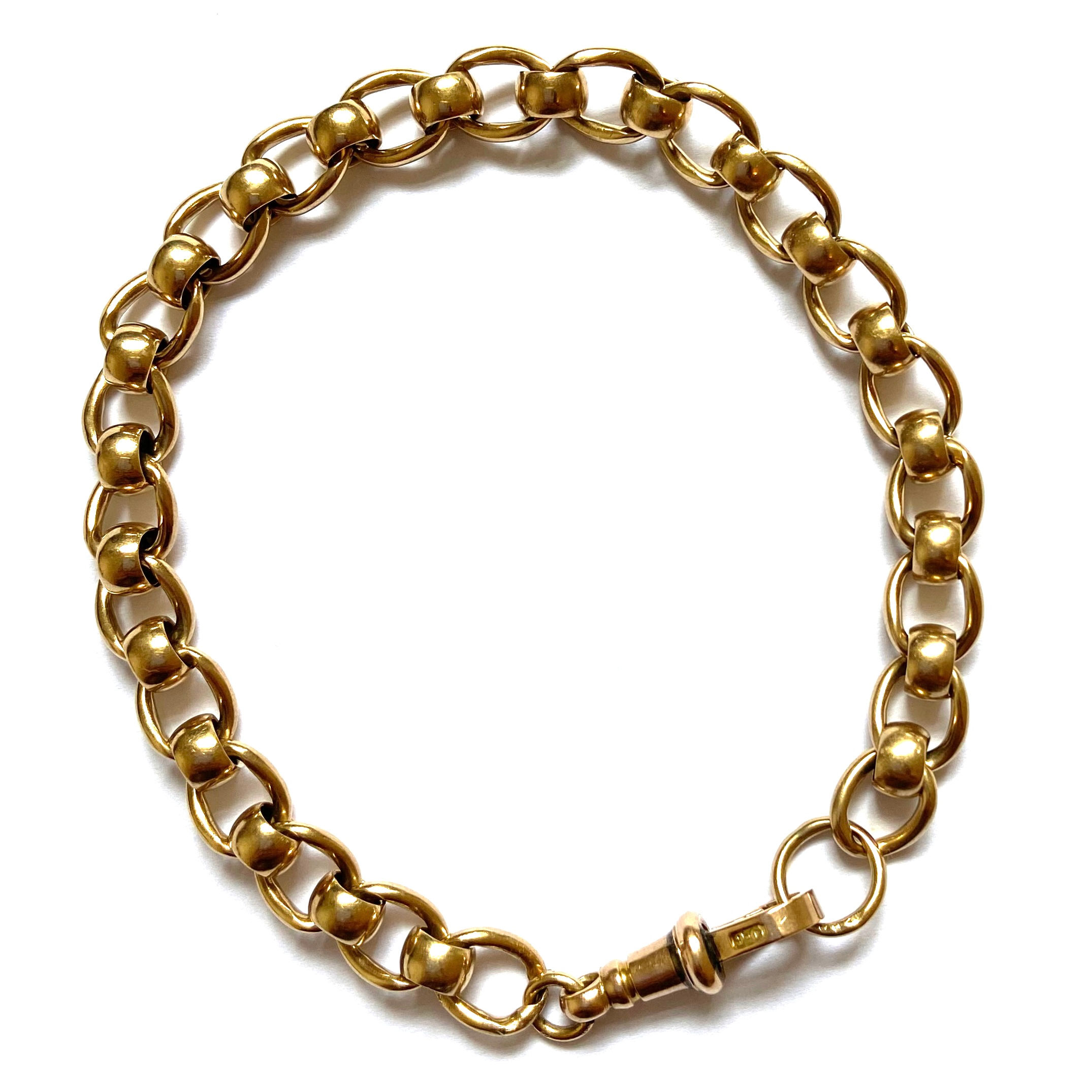 Antique rollerball bracelet with dog clip 