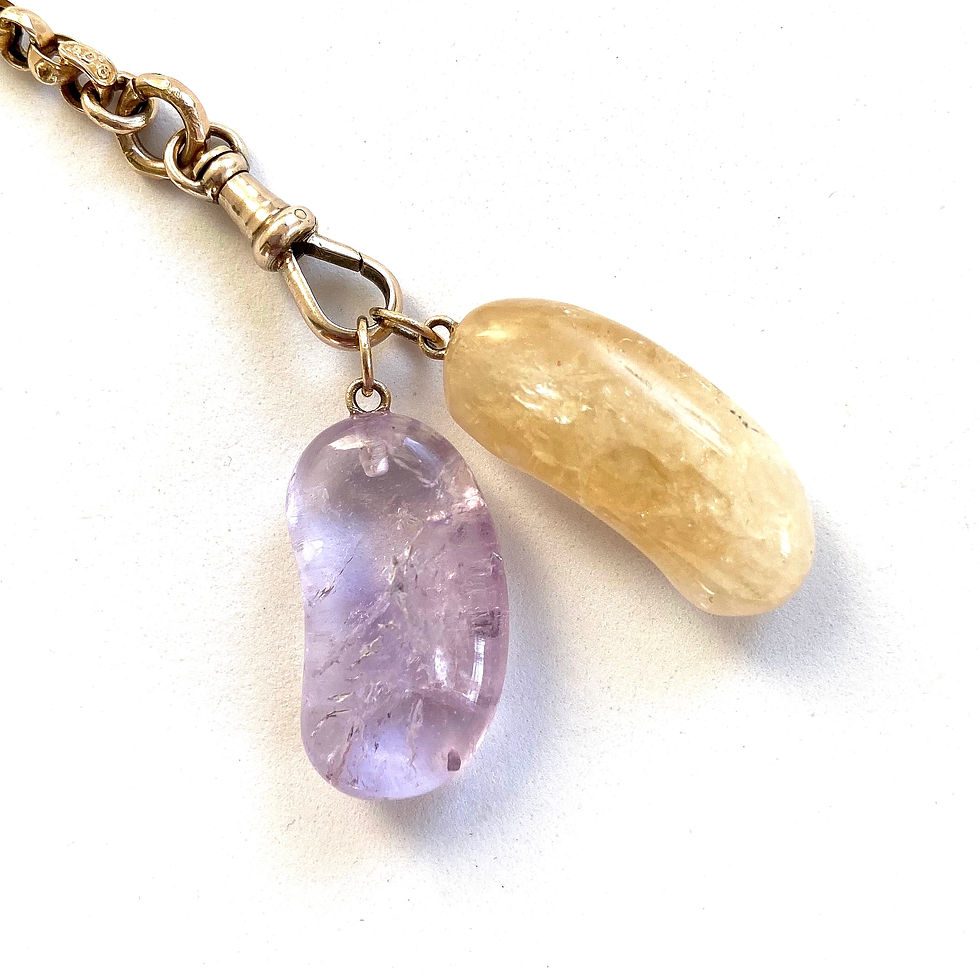 Citrine lucky bean 