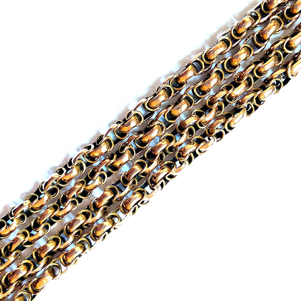 Thumbnail: Rose gold fancy belcher chain with dog clip 