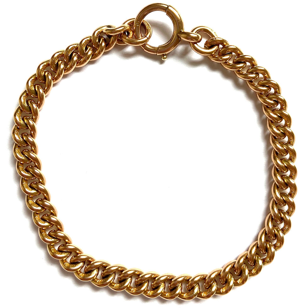 Thumbnail: Antique curb bracelet with oversized bolt clasp 