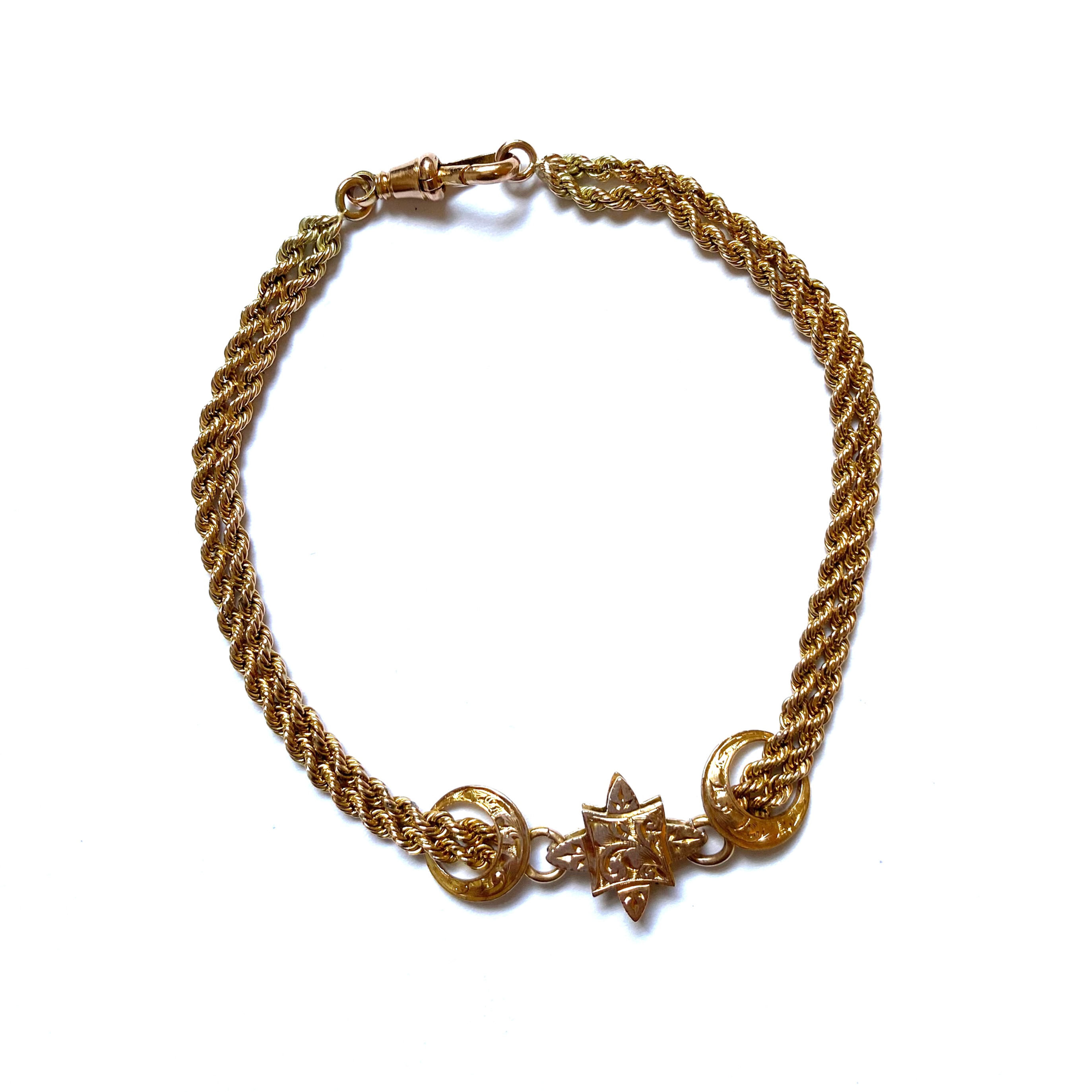 Antique Albertina bracelet with dog clip