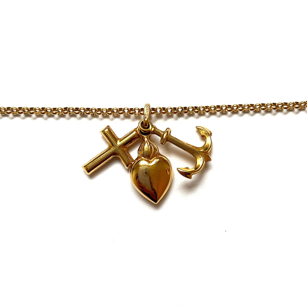 Vintage faith, hope and love charm