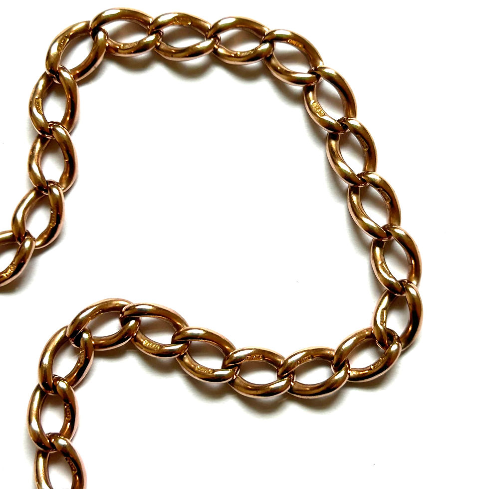 Thumbnail: Victorian open curb link Albert chain with dog clips 