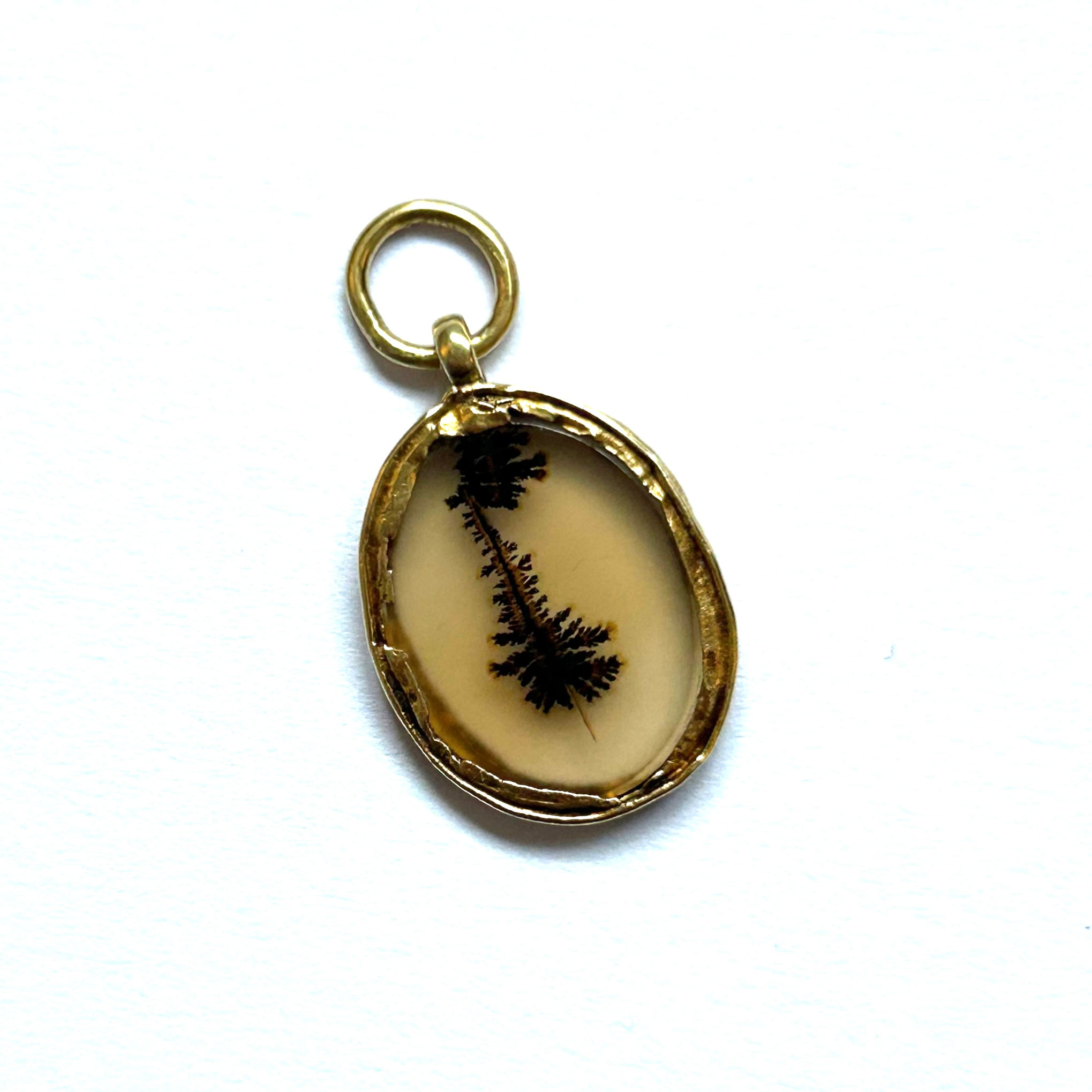 Antique moss agate pendant