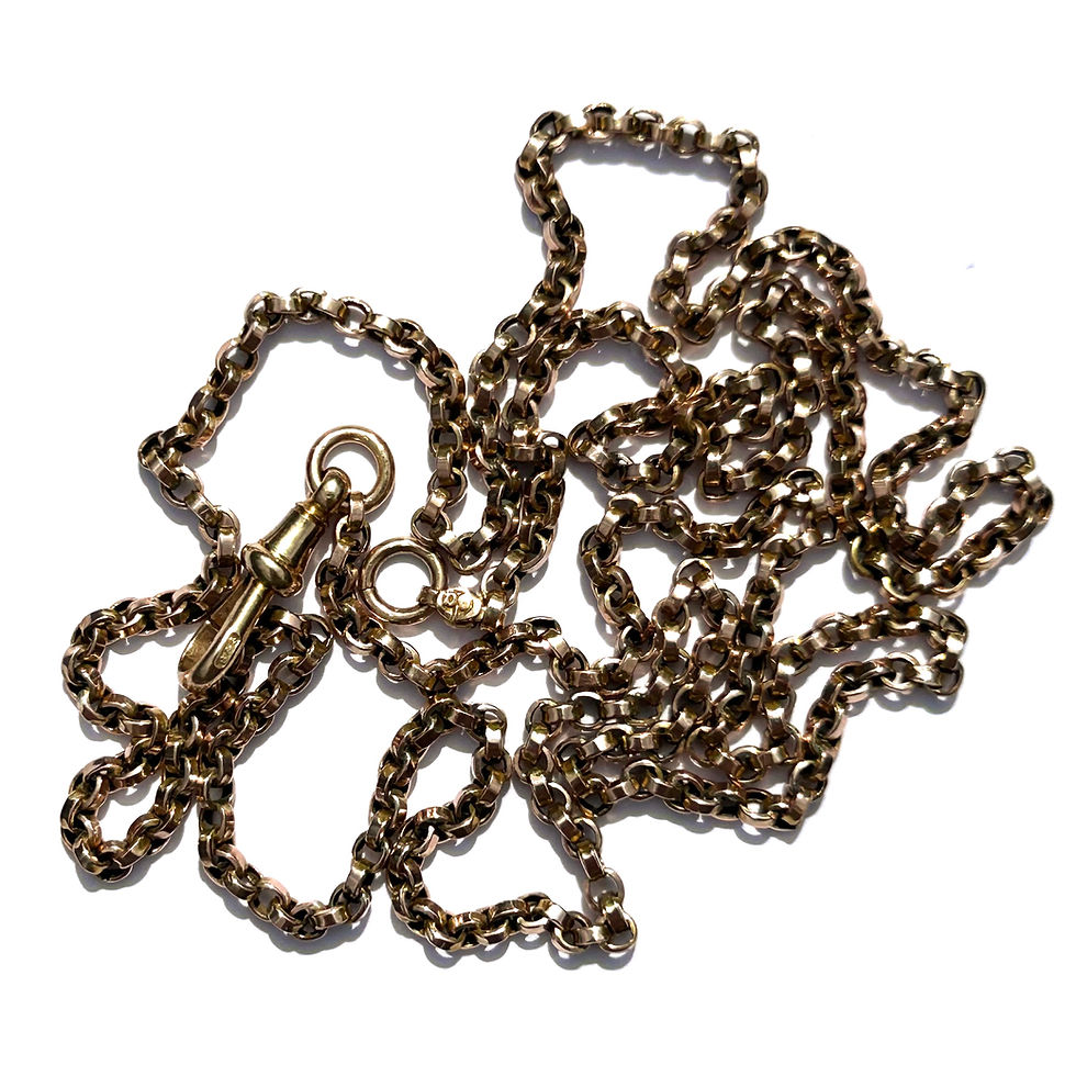 Thumbnail: Long antique belcher chain with dog clip