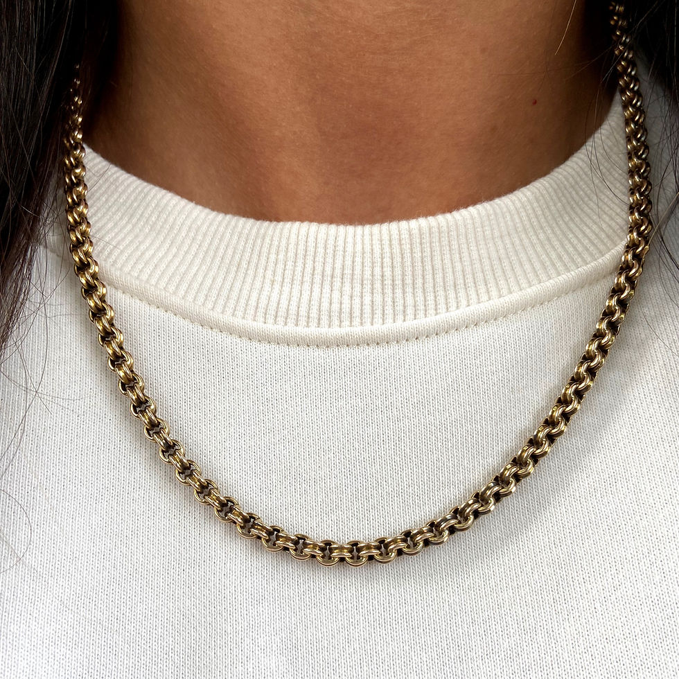 Thumbnail: Beautiful Victorian ribbed belcher chain with dog clip 