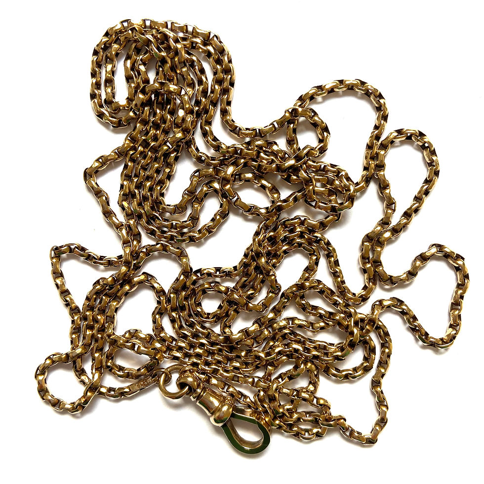 Thumbnail: Antique guard chain with dog clip 