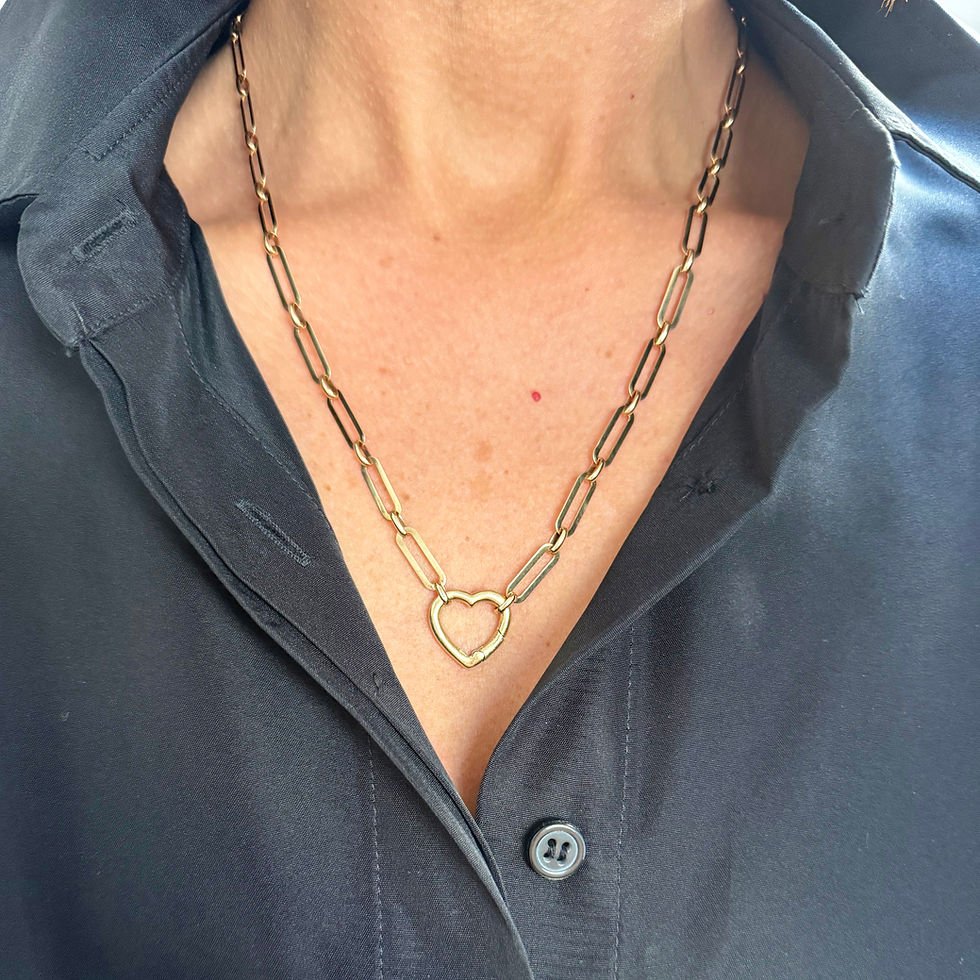 Thumbnail: Superb paperclip chain with heart clasp connector 