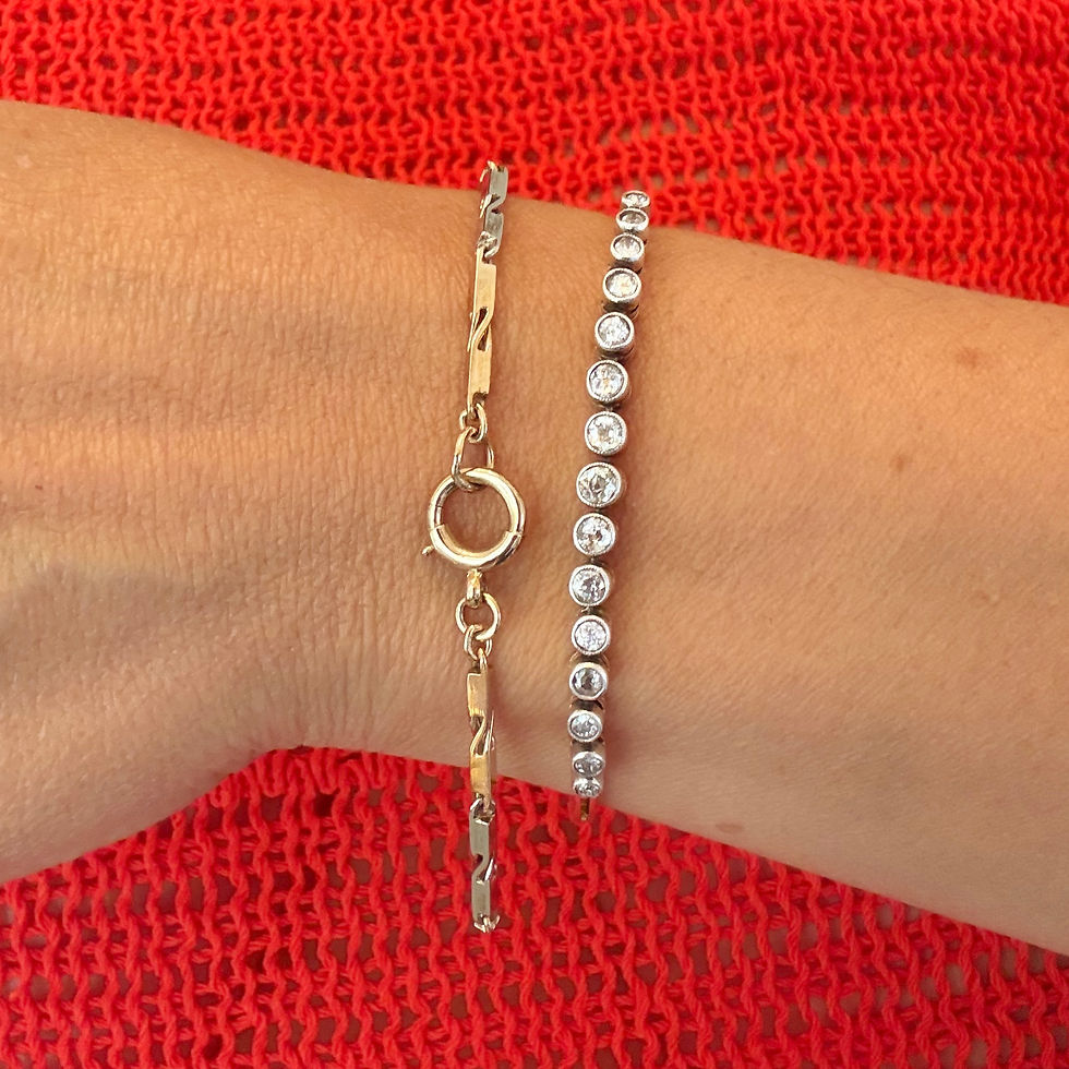 Thumbnail: Antique bi colour bracelet with bolt clasp