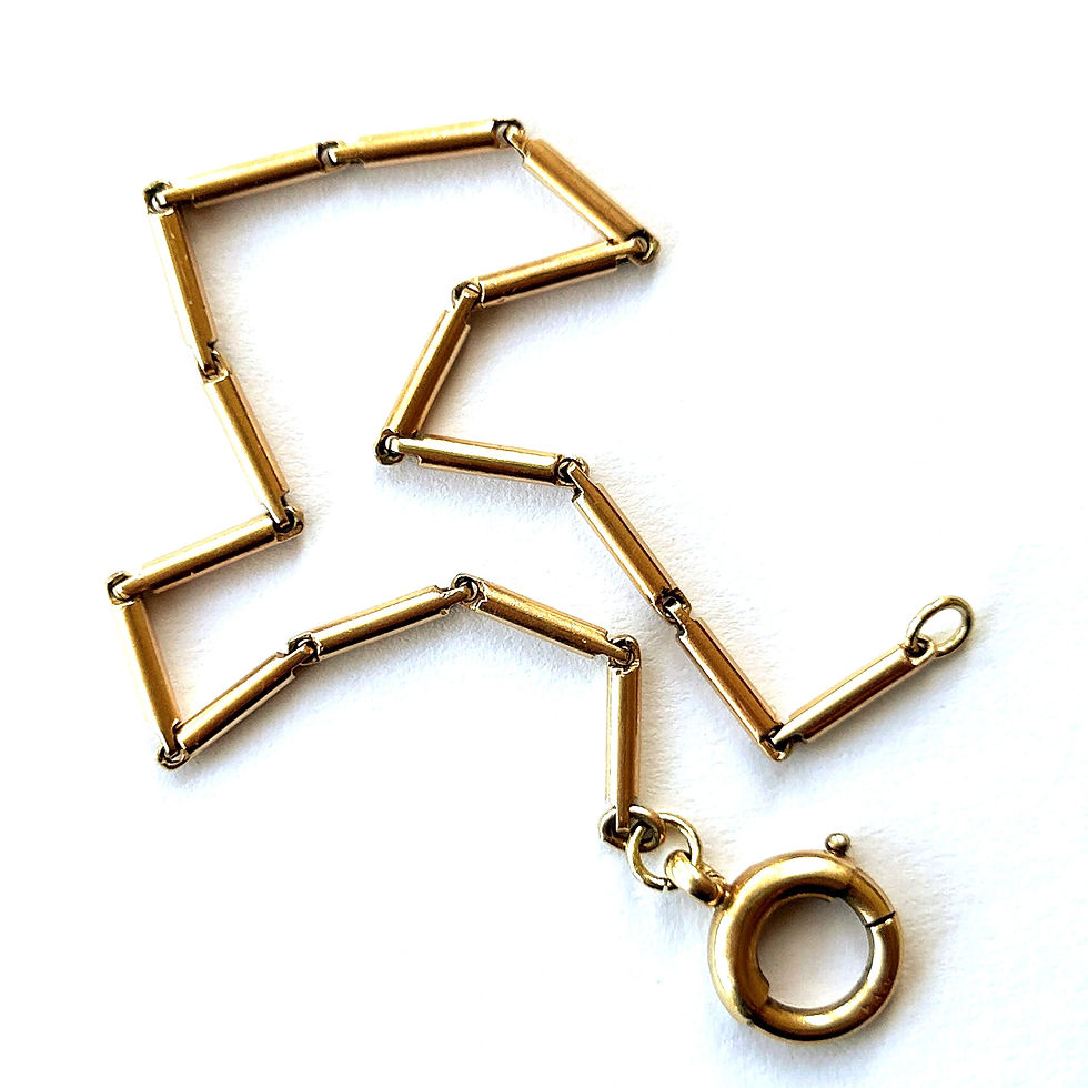Antique bar link bracelet with bolt clasp