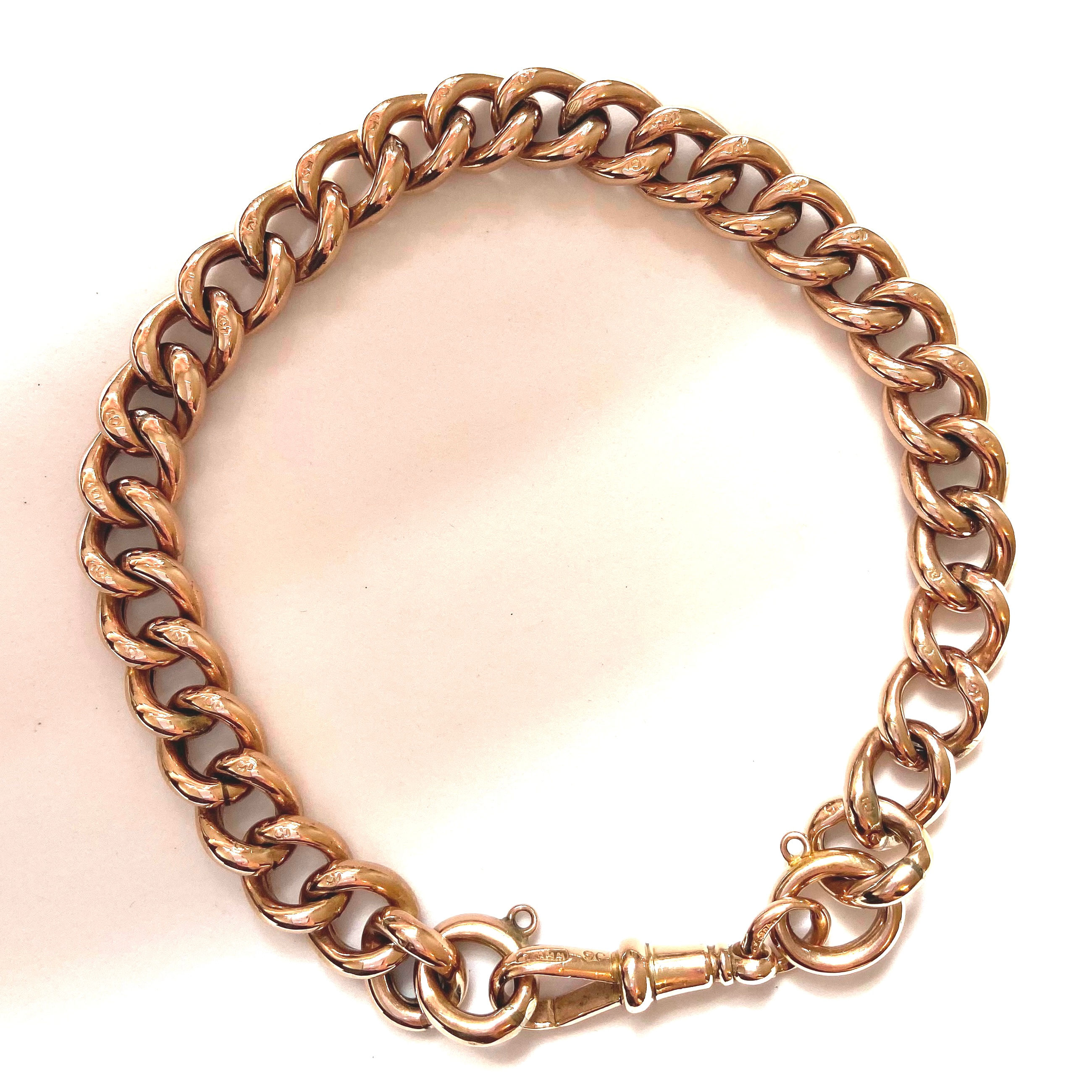 Antique curb bracelet with dog clip 