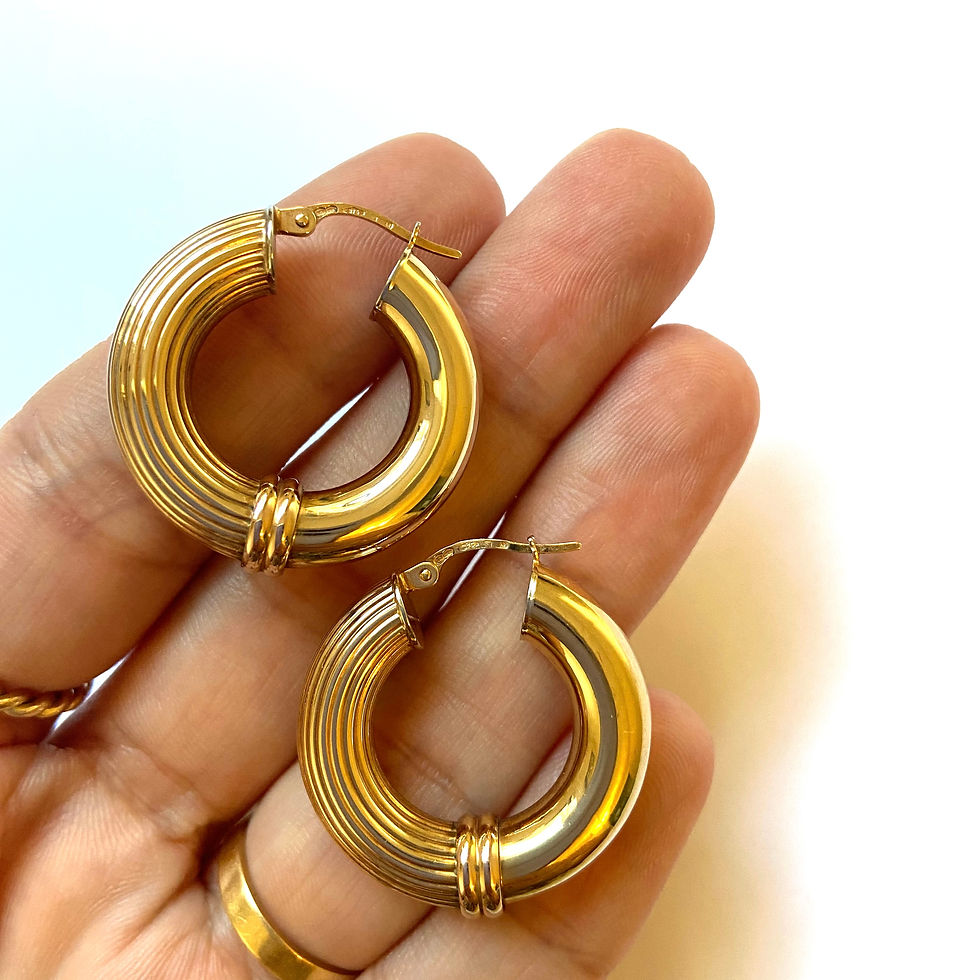 Thumbnail: Chunky half and half hoops