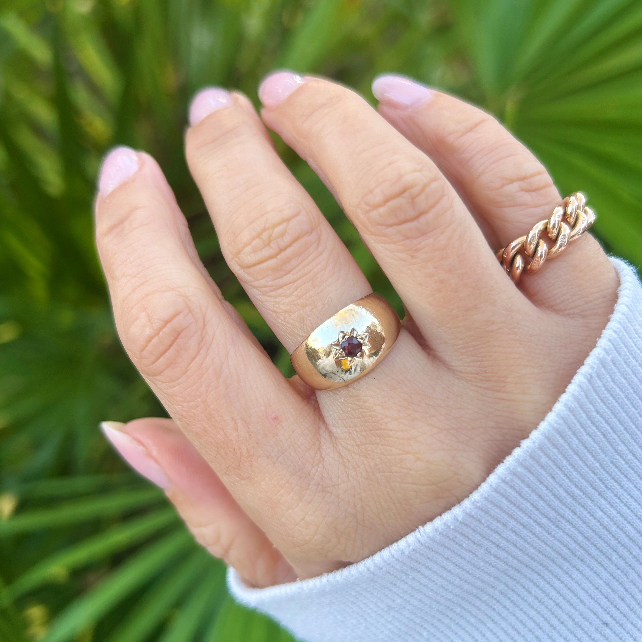 Chunky heavy vintage starburst ring