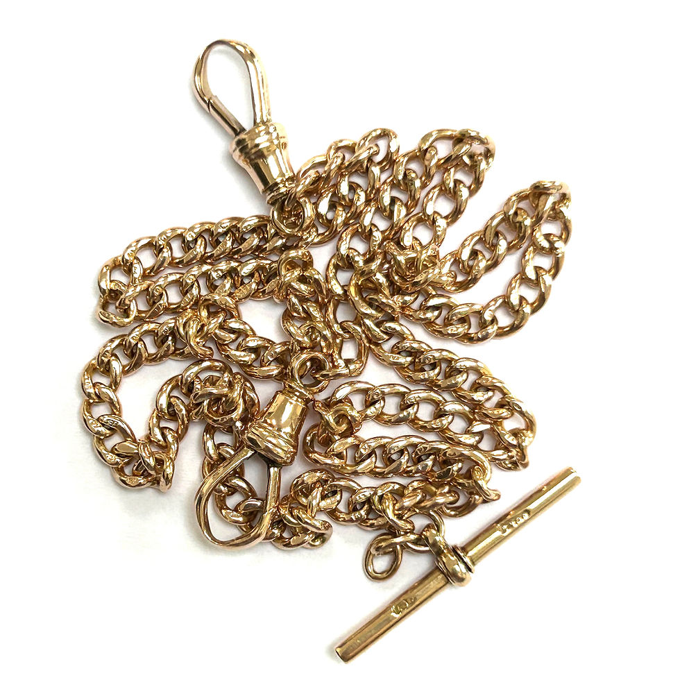 Thumbnail: Antique curb chain with dog clips and tbar