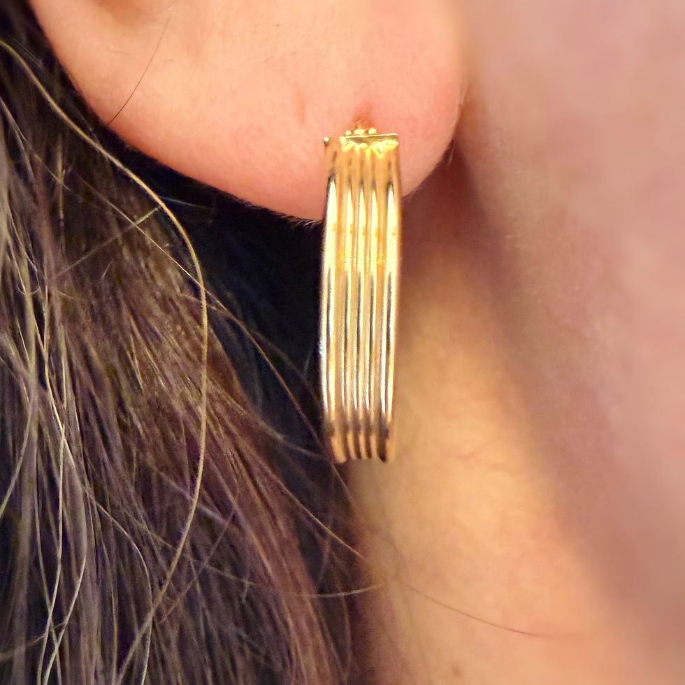 Thumbnail: Small Italian ribbed hoops