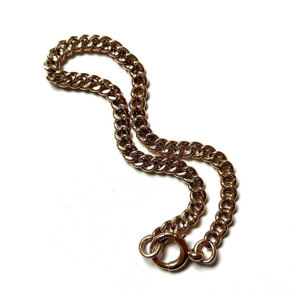 Thumbnail: Beautiful antique curb bracelet with bolt clasp