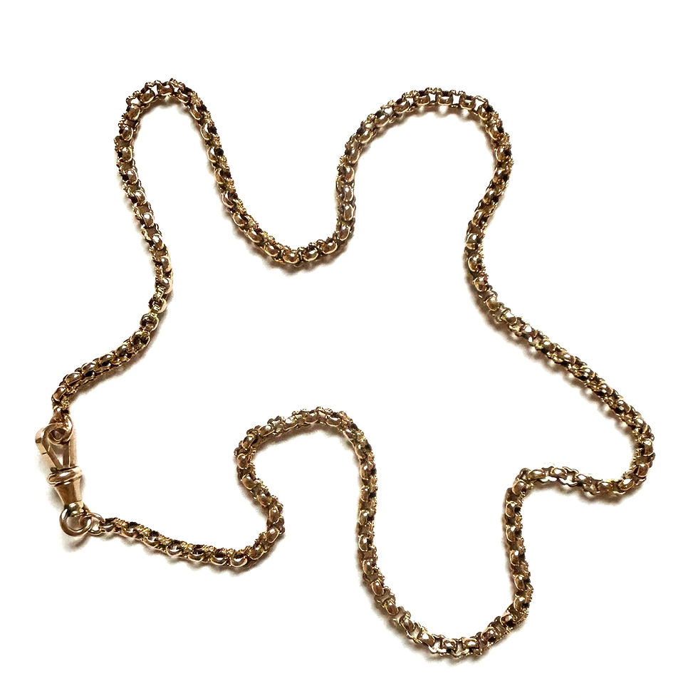 Thumbnail: Gorgeous Antique fancy link chain with dog clip
