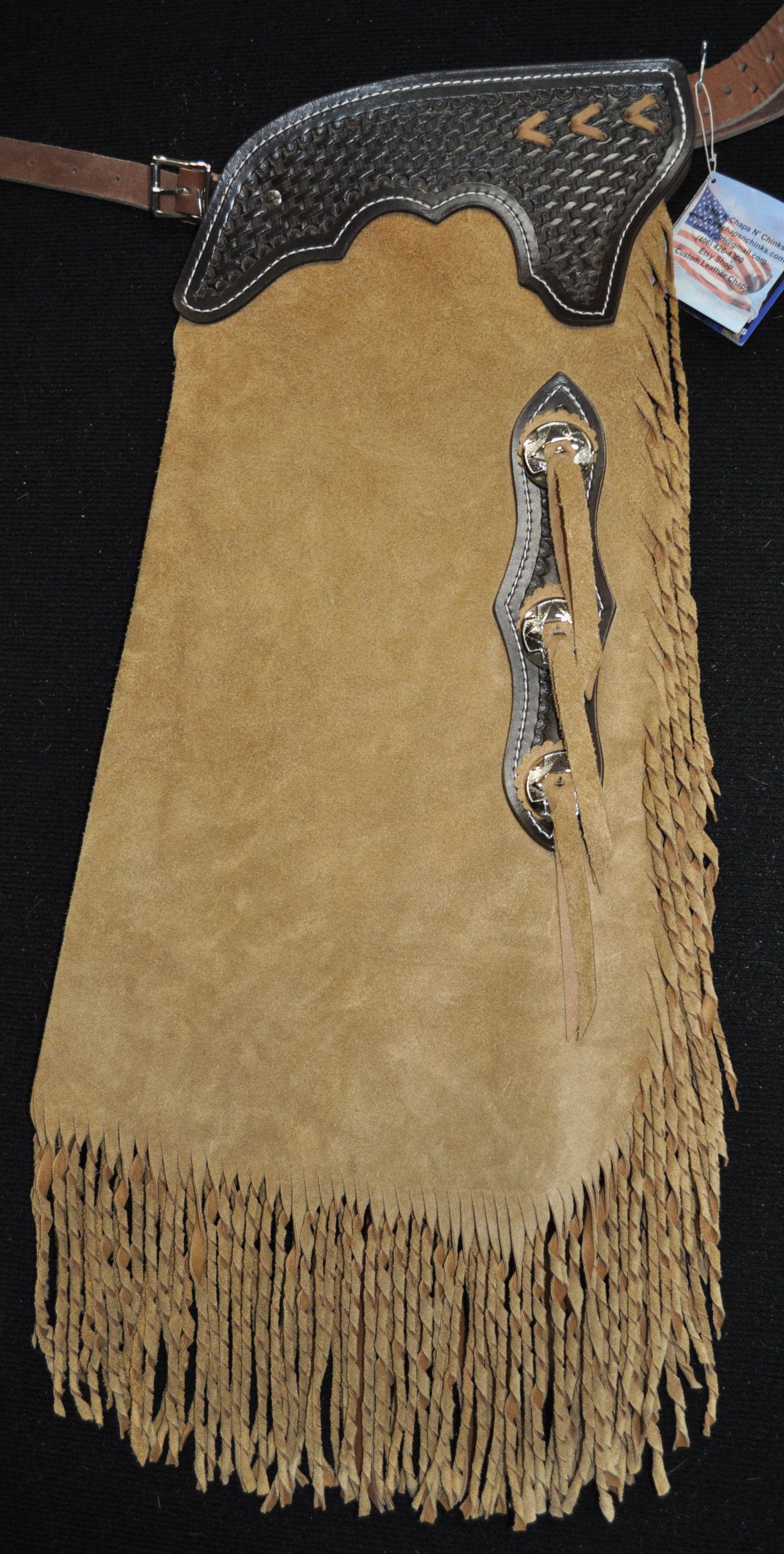 Custom Made Leather Chinks/ Twisted Fringe