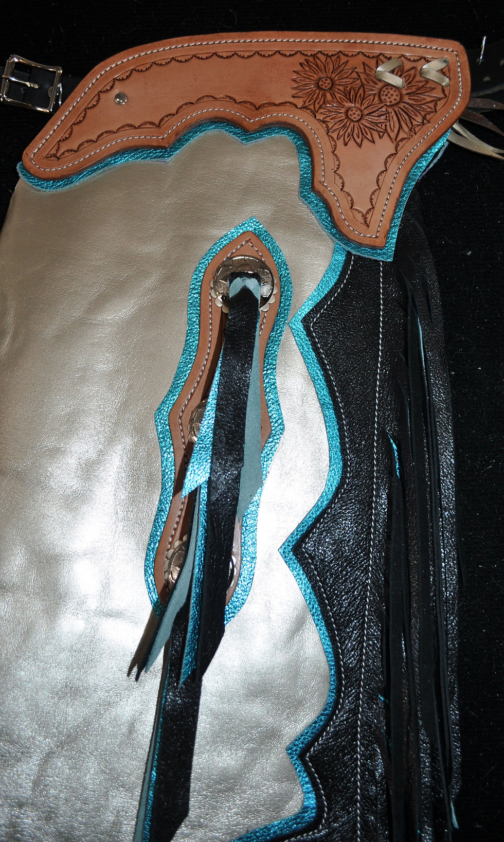 Thumbnail: Custom Made Rodeo Royalty Chaps/Metallic