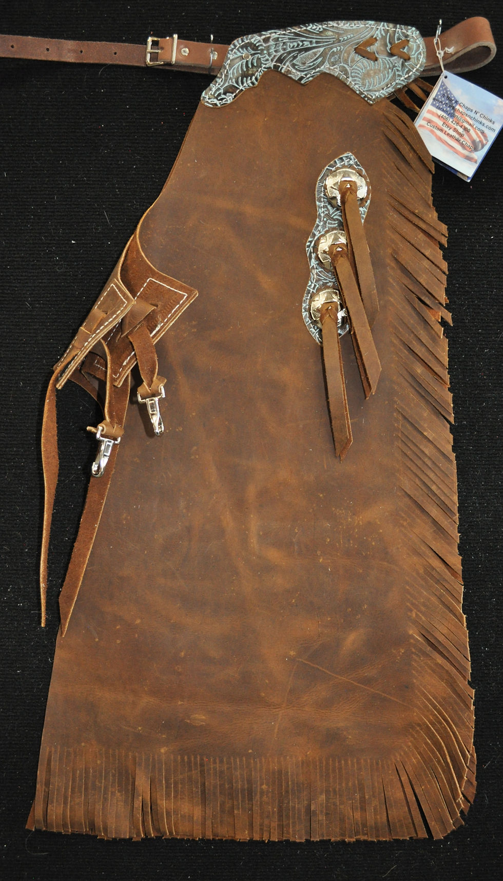 Thumbnail: Custom Made Leather Kid's Chaps/Size 7/8